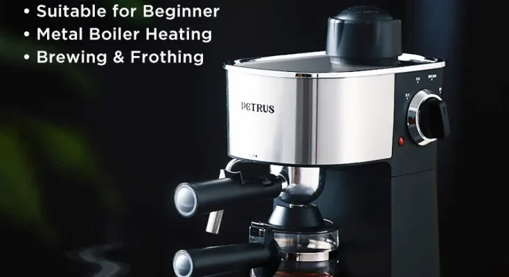 페트러스 커피 메이커 에스프레소 머신, 멋진 우유 기능, 커피 초보자용