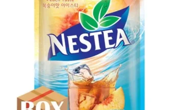 시원한 음료 네스티 아이스티 분말 복숭아맛 직접만들어 마셔요.