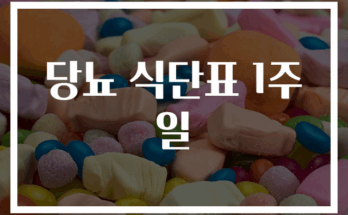 당뇨 식단 1주일 플랜 추천 전문가 가이드